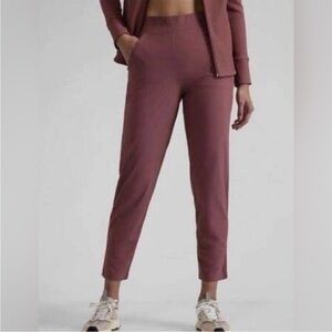 Athleta Brooklyn Textured High Waist Pants Mauve Pink Size 4 Tall